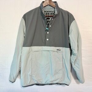 Chubbies Reversible Half-Zip Pullover Mens Medium Grey Fleece Bear Fair Isle